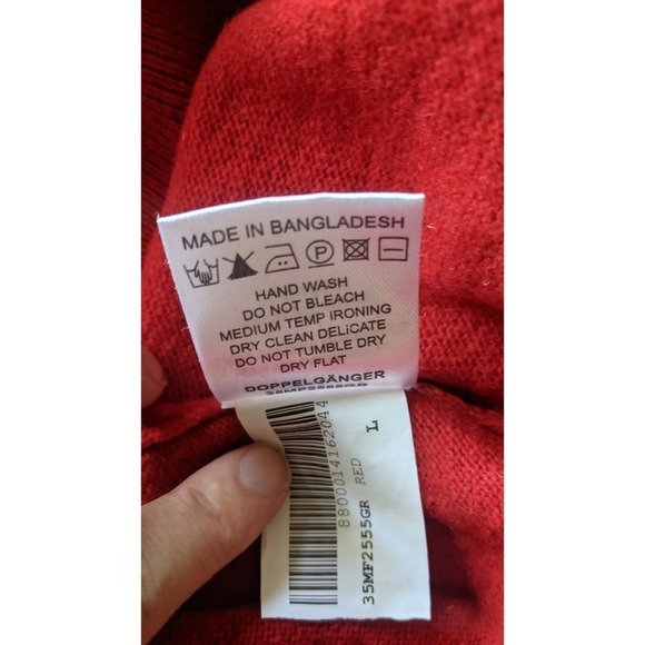 Lanerossi Filivivi Dopplehanger Lambswool Blend Red Sweater Large NWT - Picture 4 of 11